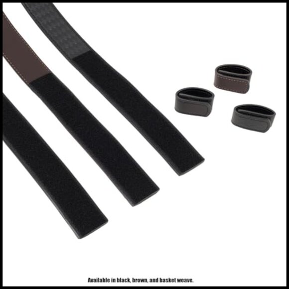 Scratch Proof Genuine Leather Belt Hook & Loop Closure 1 3/8\